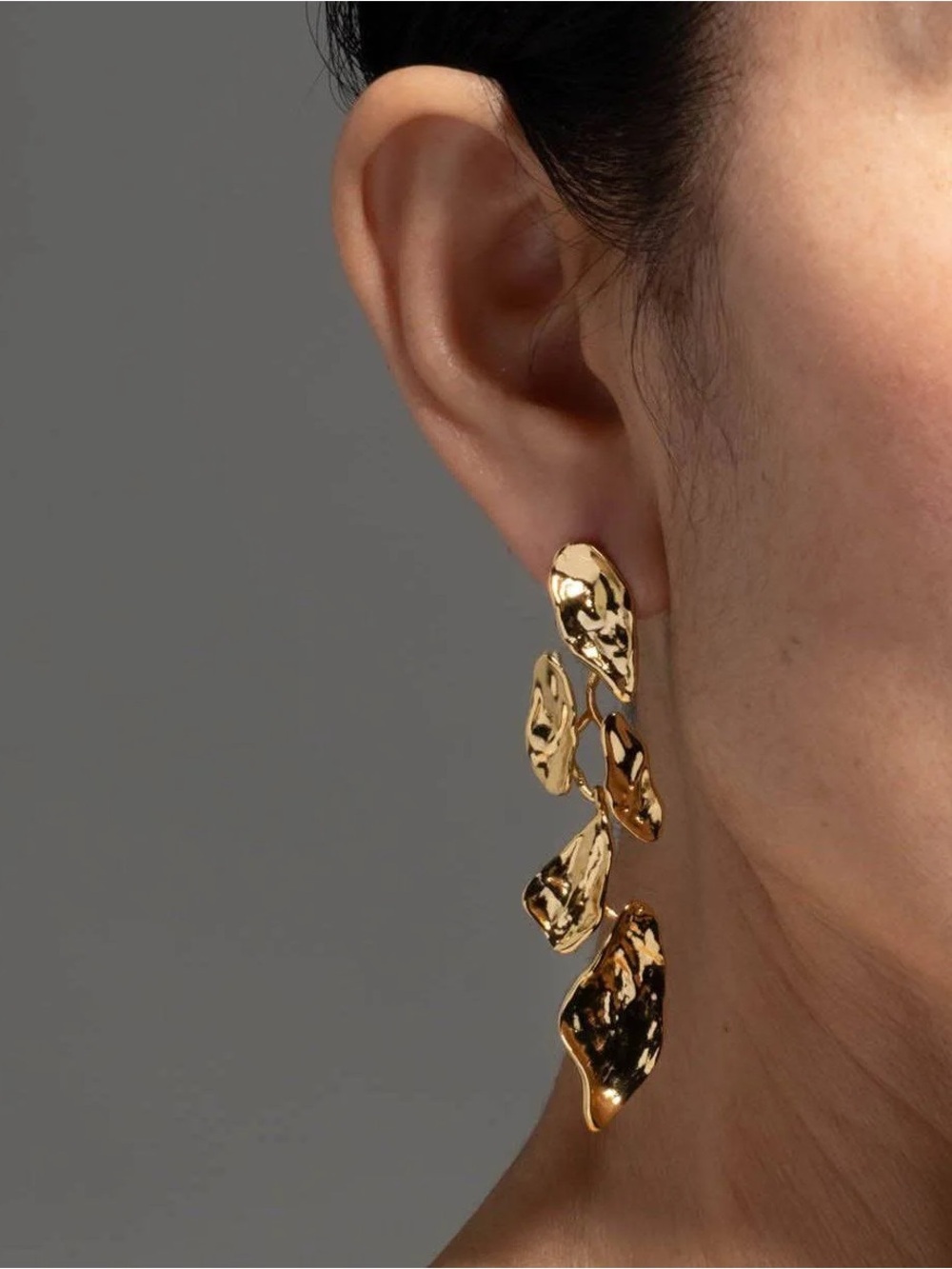 Alexis Bittar Mosaic Molten Gold Post Earrings - Picture 6 of 7